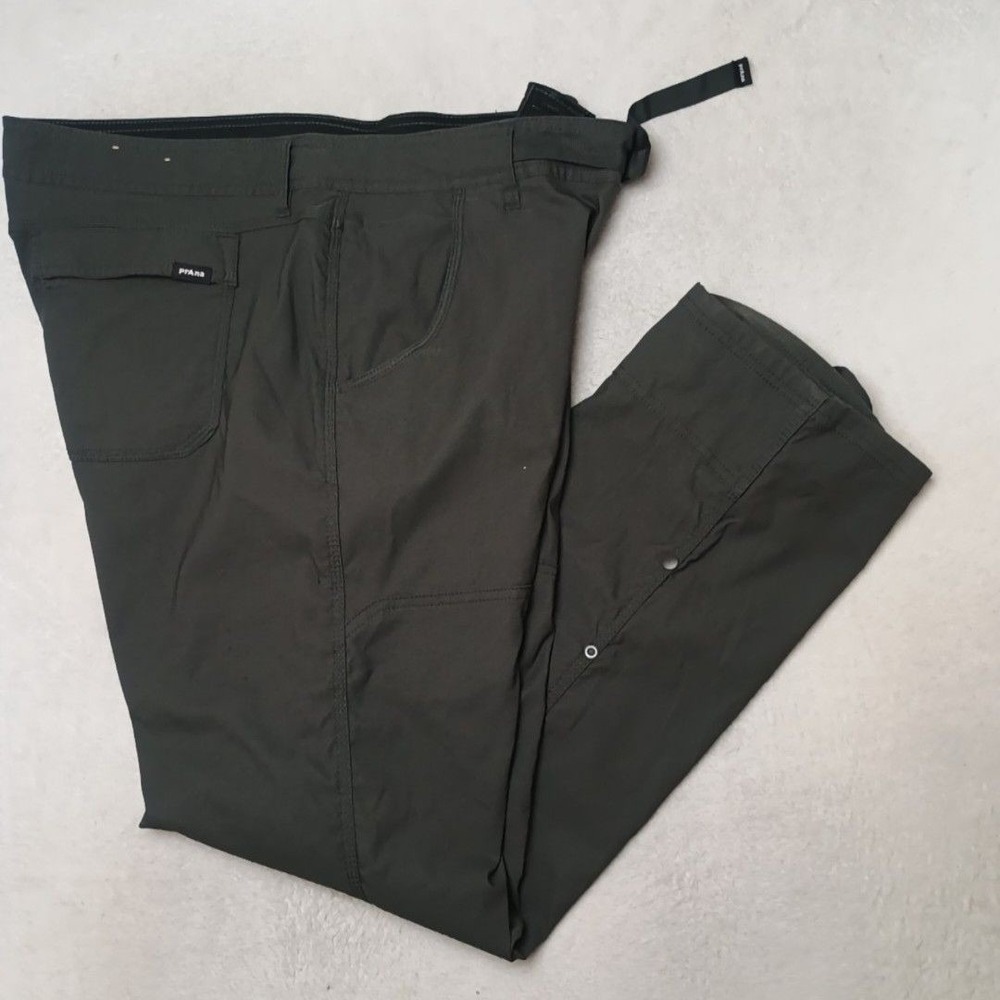 PrAna Pant Men 42x32 Green Relaxed Stretch Zion Outdoor Travel Microfiber Hiking